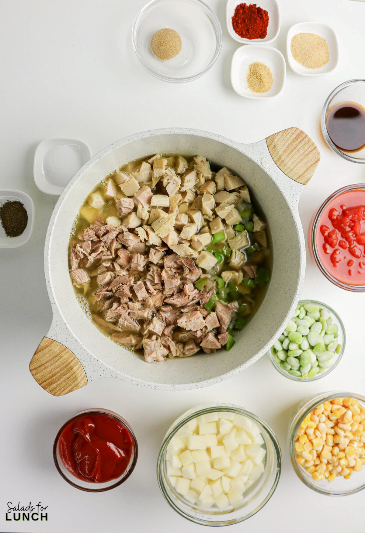 Brunswick Stew Recipe 26 - Learn how to make easy Brunswick stew with chicken and pulled pork. This hearty Southern Brunswick stew recipe is a simple one-pot meal with vegetables and rich tomato broth.