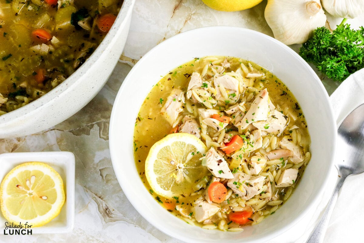 Lemon Chicken Orzo Soup Recipe (Easy One-Pot Chicken Soup) - Lemon Chicken Orzo Soup 12 Lemon Chicken Orzo Soup 12 - When the weather calls for something warm and comforting, this easy Lemon Chicken Orzo Soup recipe is always a great choice. Made in one pot with tender rotisserie chicken, vegetables, delicate orzo pasta, and plenty of fresh lemon, this healthy chicken soup is light, satisfying, and packed with flavor. The bright citrus flavor keeps it from feeling heavy, making it perfect for lunch or dinner any time of year.