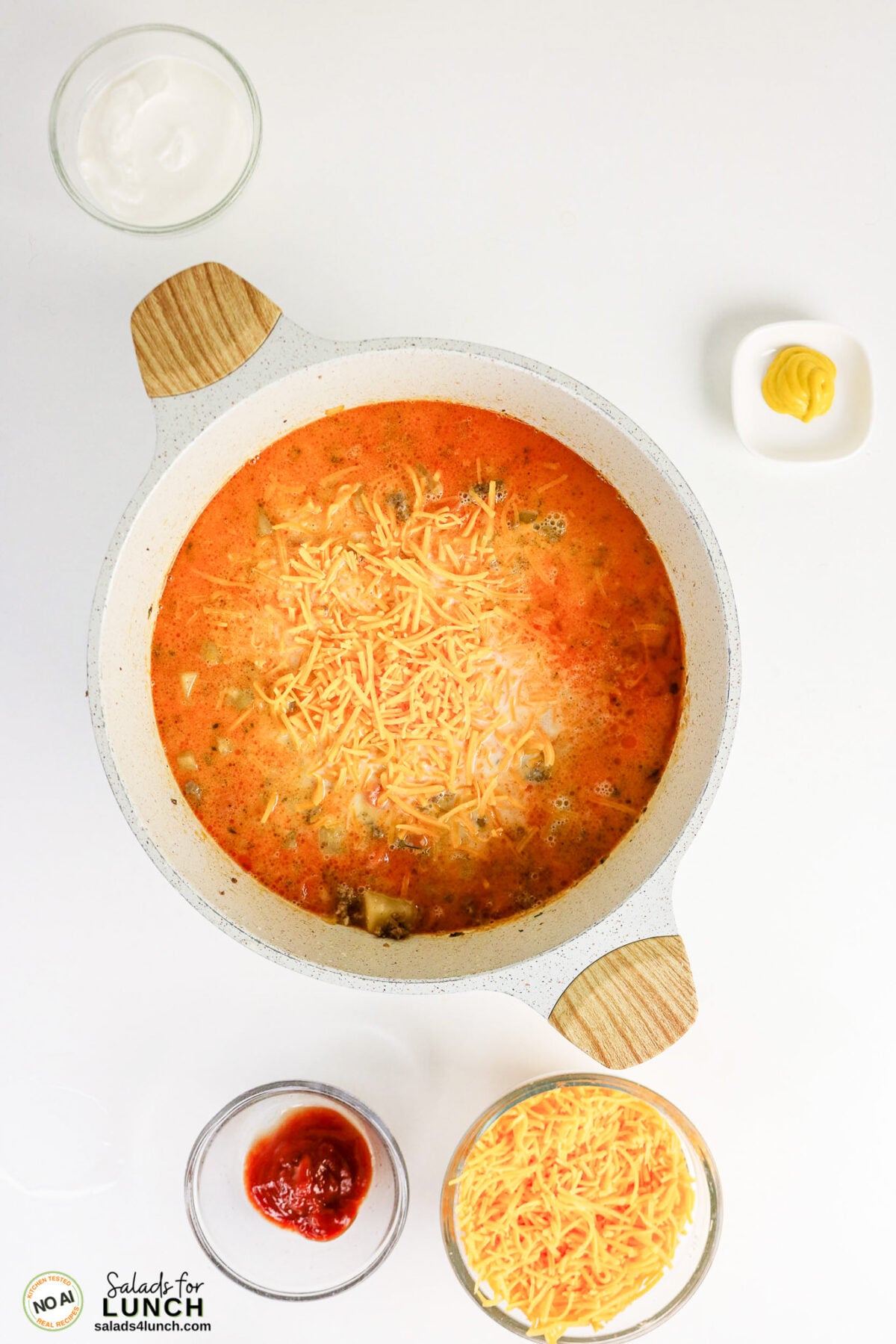 Easy Cheeseburger Soup Recipe - Cheeseburger Soup Recipe Process 05 Cheeseburger Soup Recipe Process 05 - This easy cheeseburger soup has all the flavours of a classic cheeseburger in a creamy, comforting one-pot soup. Ground beef, potatoes, carrots and sharp cheddar make it hearty enough for a cozy weeknight dinner.